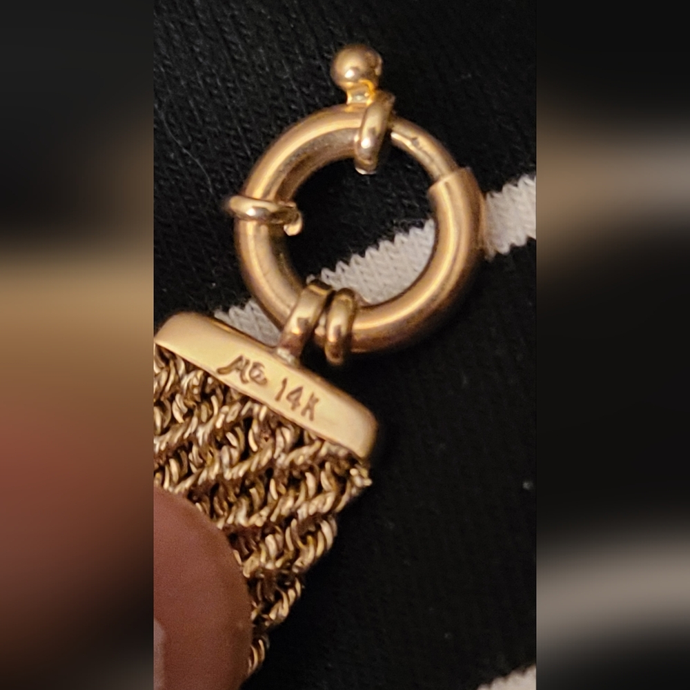 Tri-Color 14k, 8g Gold Rope Chains Angel Bracelet. Yellow, White, Rose Gold - Picture 11 of 12